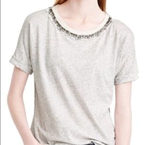 J crew jewel embellished neck t shirt